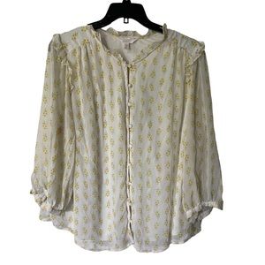 Lauren Conrad 3/4 Sleeve Floral Top 2X